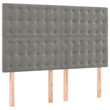 vidaXL Kopfteil Hellgrau 144x5x118/128 cm Samt