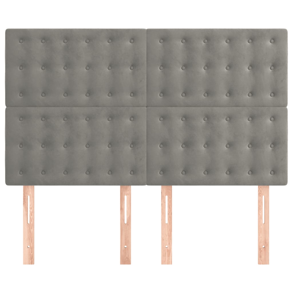 vidaXL Kopfteil Hellgrau 144x5x118/128 cm Samt