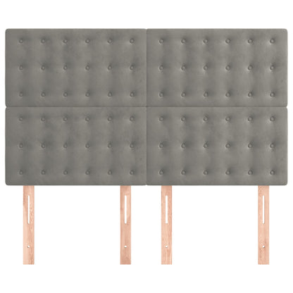 vidaXL Kopfteil Hellgrau 144x5x118/128 cm Samt