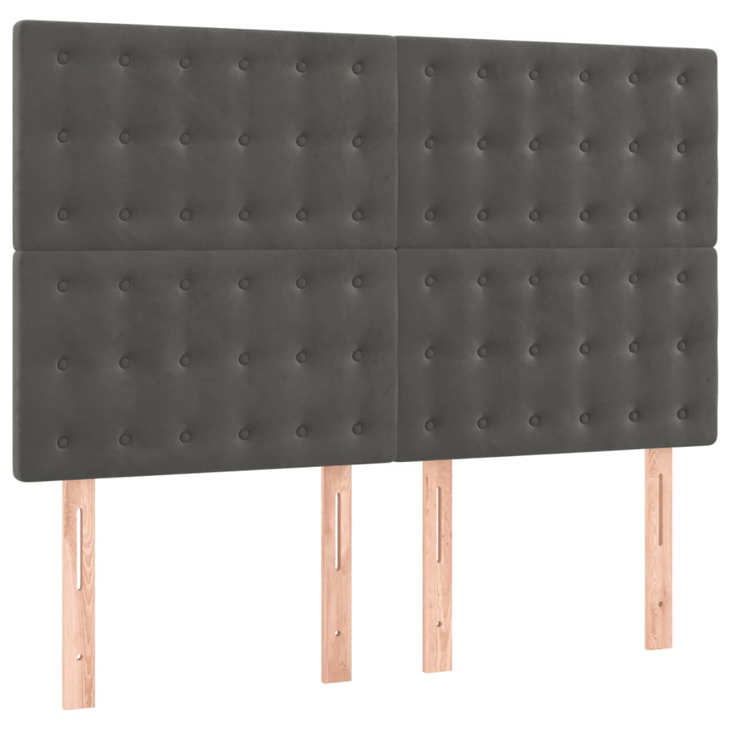 vidaXL Kopfteil Dunkelgrau 144 x 5 x 118/128 cm Samt