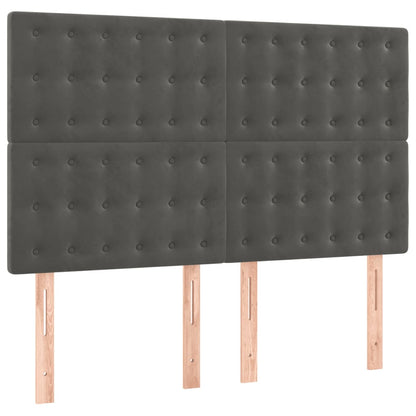 vidaXL Kopfteil Dunkelgrau 144 x 5 x 118/128 cm Samt