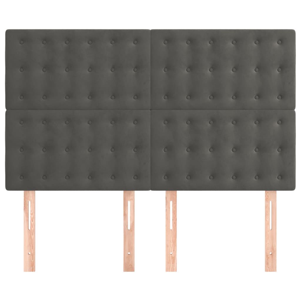 vidaXL Kopfteil Dunkelgrau 144 x 5 x 118/128 cm Samt