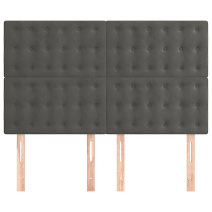 vidaXL Kopfteil Dunkelgrau 144 x 5 x 118/128 cm Samt