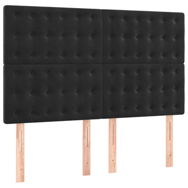 vidaXL Kopfteil Schwarz 144x5x118/128 cm Samt