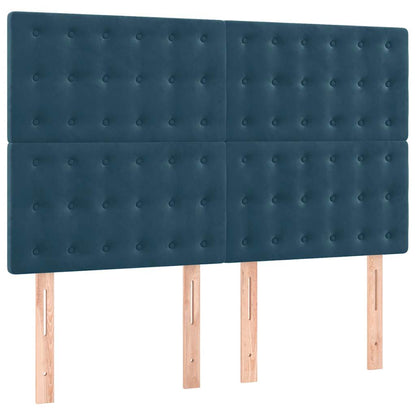 vidaXL Kopfteil Dunkelblau 144x5x118/128 cm Samt