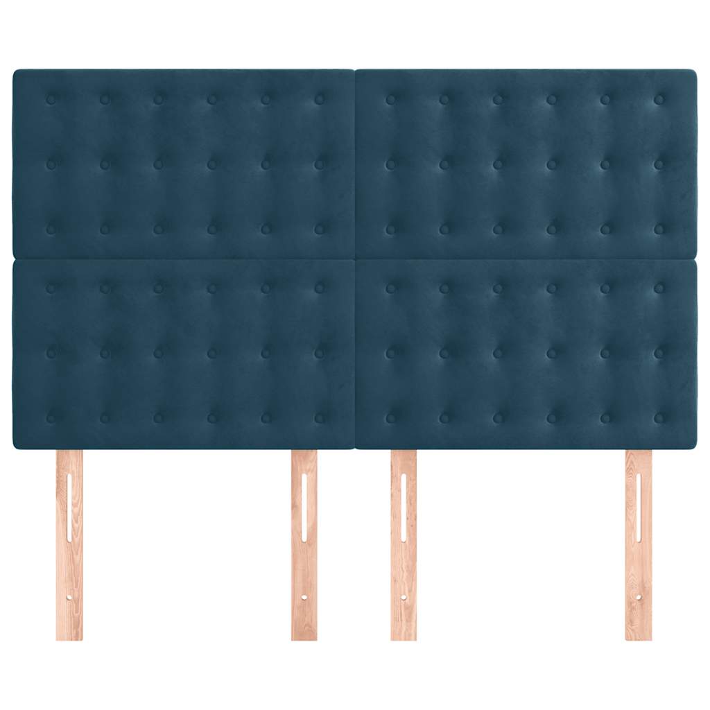 vidaXL Kopfteil Dunkelblau 144x5x118/128 cm Samt