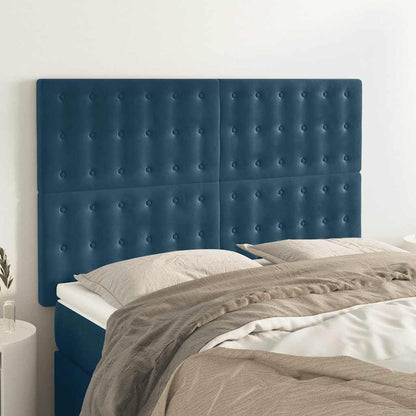 vidaXL Kopfteil Dunkelblau 144x5x118/128 cm Samt