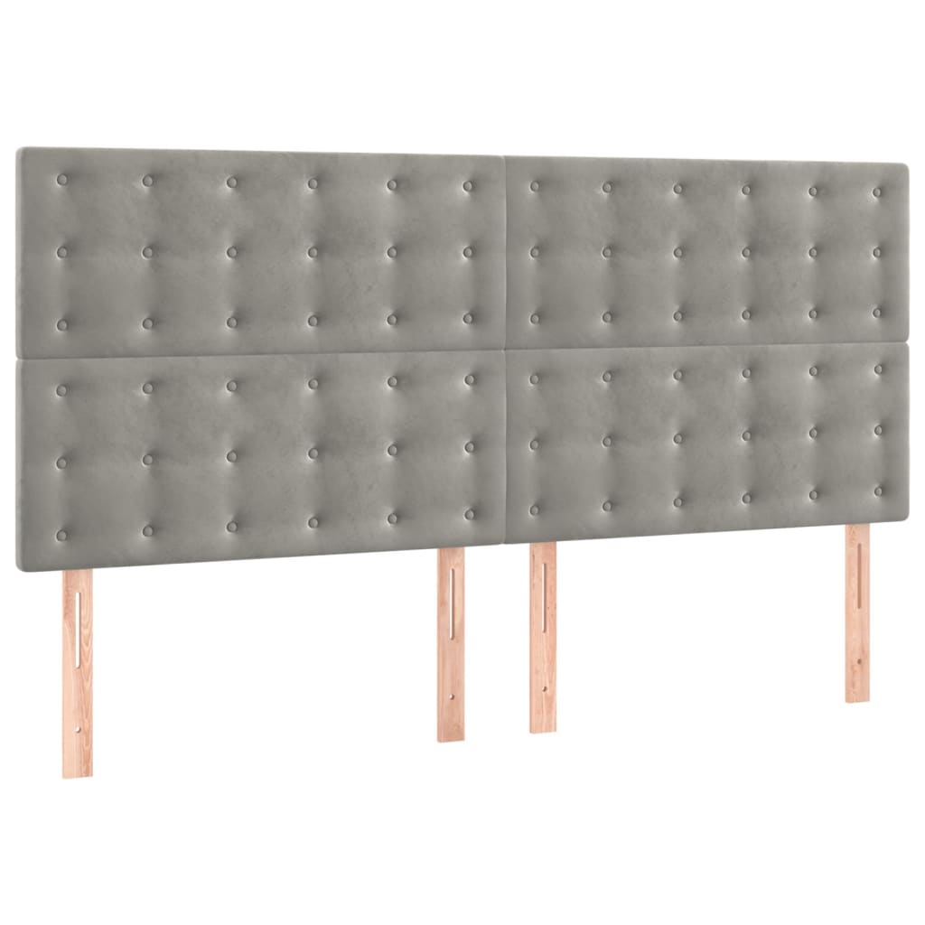 vidaXL Kopfteil Hellgrau 160 x 5 x 118/128 cm Samt