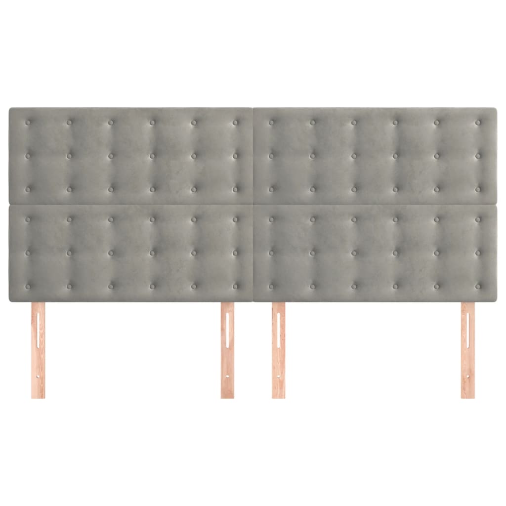 vidaXL Kopfteil Hellgrau 160 x 5 x 118/128 cm Samt
