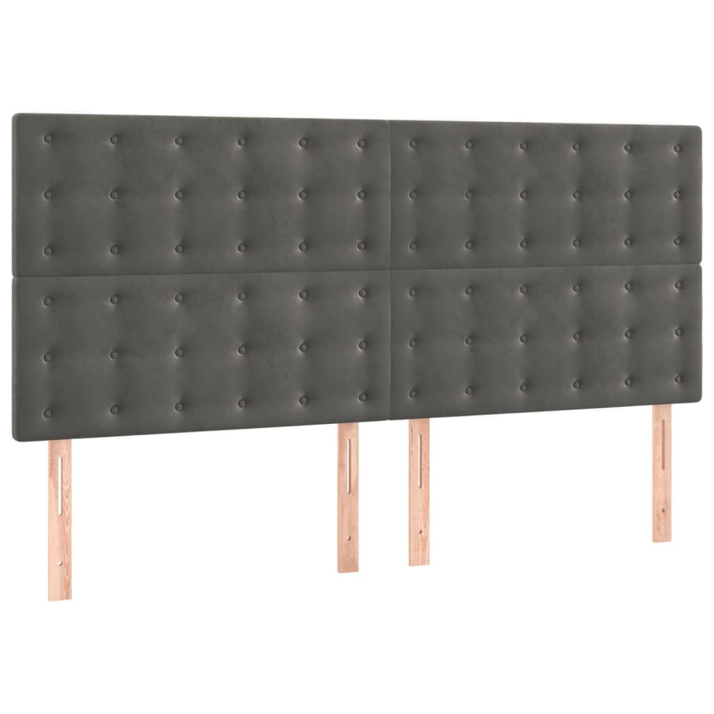 vidaXL Kopfteil Dunkelgrau 160 x 5 x 118/128 cm Samt