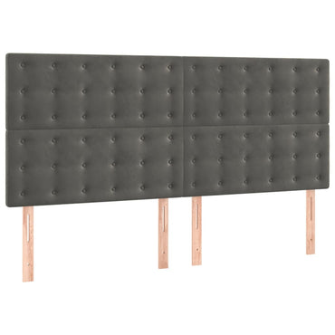 vidaXL Kopfteil Dunkelgrau 160 x 5 x 118/128 cm Samt