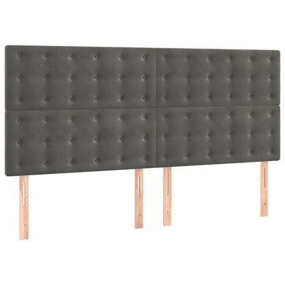 vidaXL Kopfteil Dunkelgrau 160 x 5 x 118/128 cm Samt