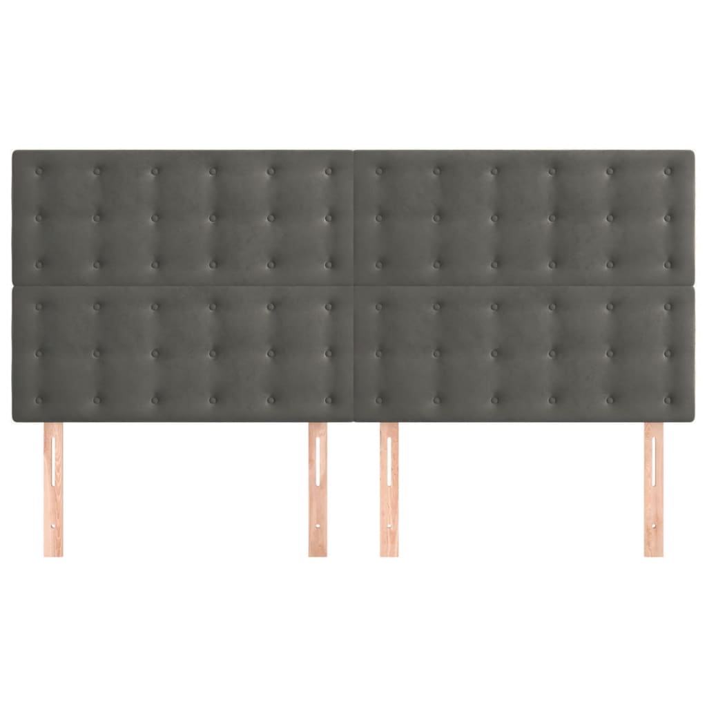 vidaXL Kopfteil Dunkelgrau 160 x 5 x 118/128 cm Samt
