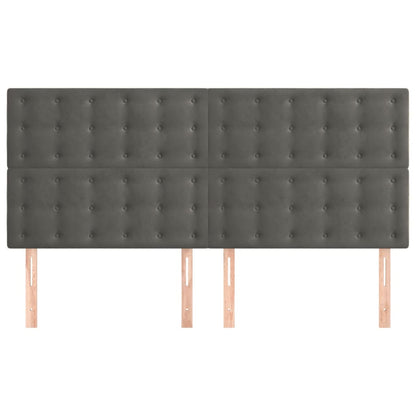 vidaXL Kopfteil Dunkelgrau 160 x 5 x 118/128 cm Samt