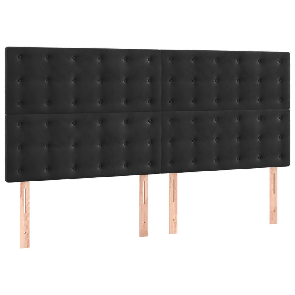 vidaXL Kopfteil Schwarz 160x5x118/128 cm Samt
