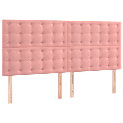 vidaXL Kopfteil Rosa 160 x 5 x 118/128 cm Samt