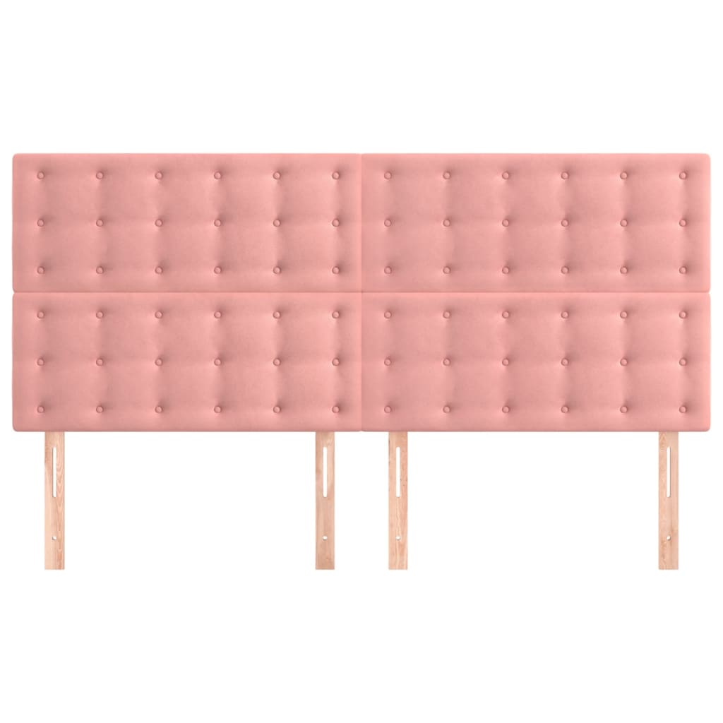 vidaXL Kopfteil Rosa 160 x 5 x 118/128 cm Samt