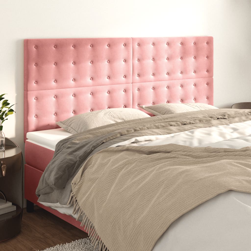 vidaXL Kopfteil Rosa 160 x 5 x 118/128 cm Samt