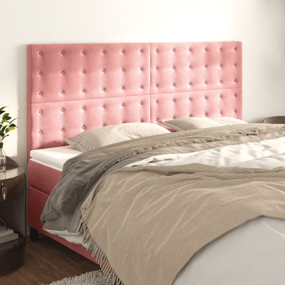 vidaXL Kopfteil Rosa 160 x 5 x 118/128 cm Samt