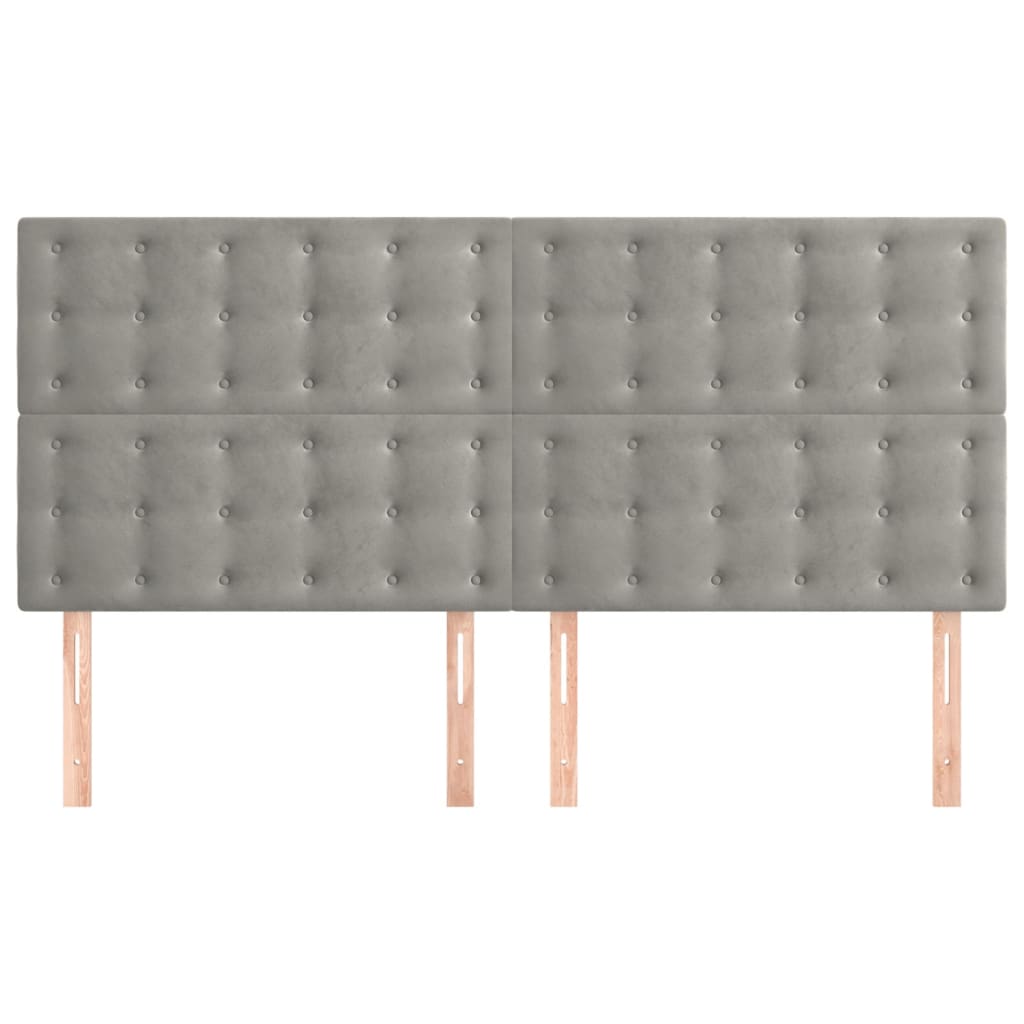vidaXL Kopfteil Hellgrau 180x5x118/128 cm Samt