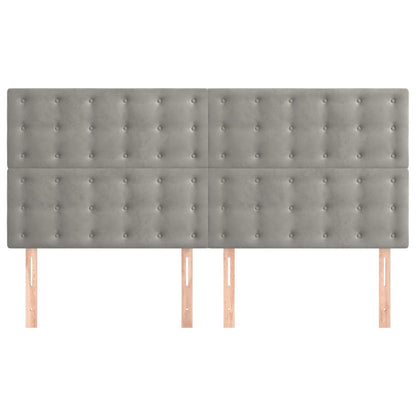 vidaXL Kopfteil Hellgrau 180x5x118/128 cm Samt