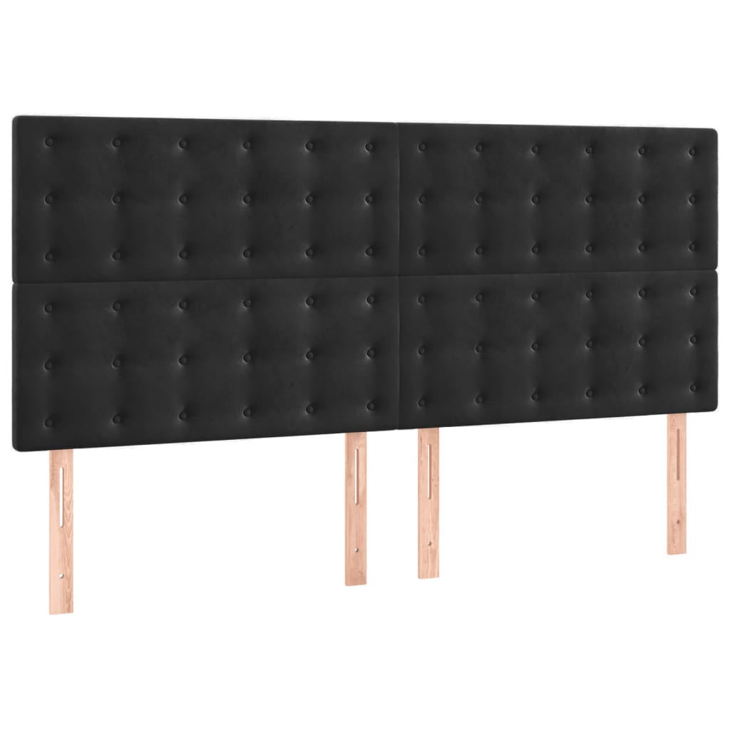 vidaXL Kopfteil Schwarz 180x5x118/128 cm Samt