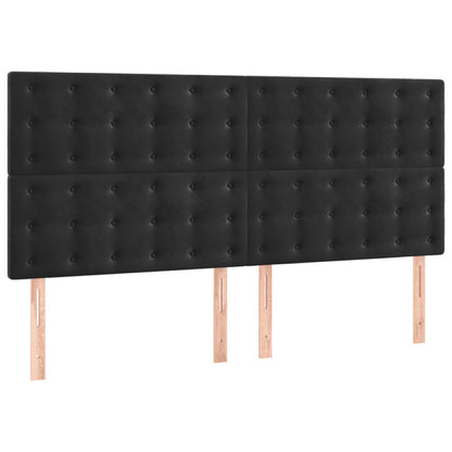 vidaXL Kopfteil Schwarz 180x5x118/128 cm Samt