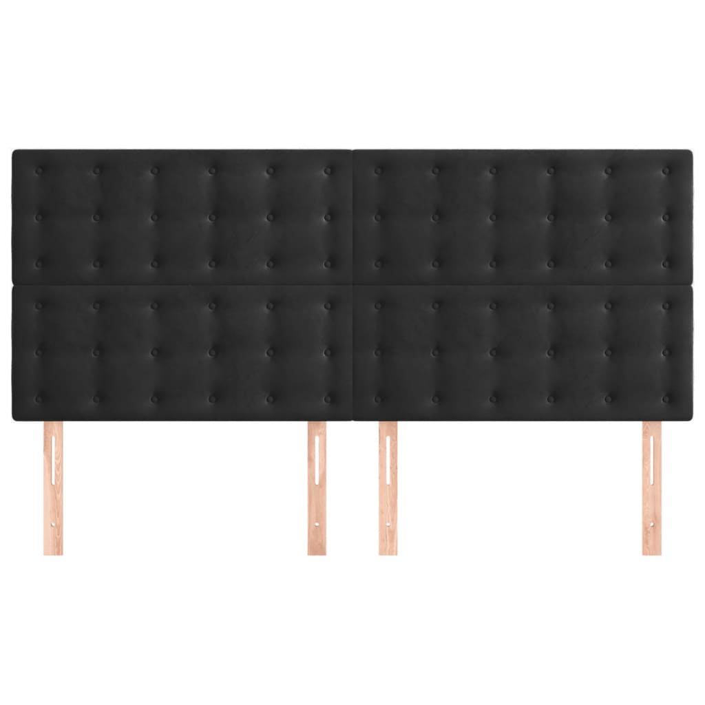 vidaXL Kopfteil Schwarz 180x5x118/128 cm Samt