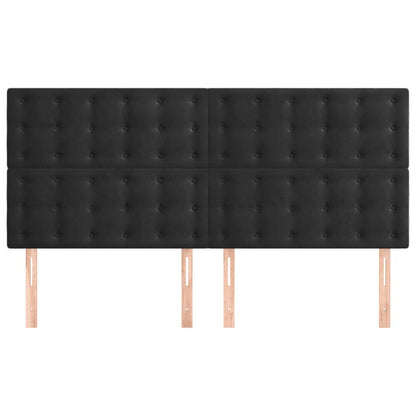 vidaXL Kopfteil Schwarz 180x5x118/128 cm Samt