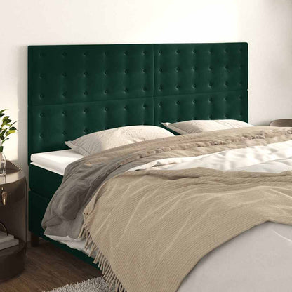 vidaXL Kopfteil Dunkelgrün 180x5x118/128 cm Samt