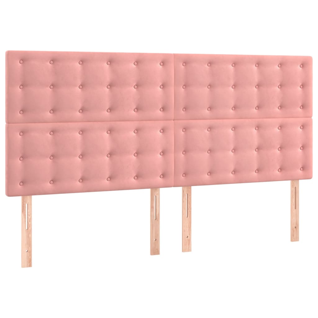 vidaXL Kopfteil Rosa 180 x 5 x 118/128 cm Samt