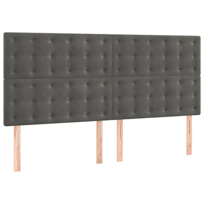vidaXL Kopfteil Dunkelgrau 200 x 5 x 118/128 cm Samt