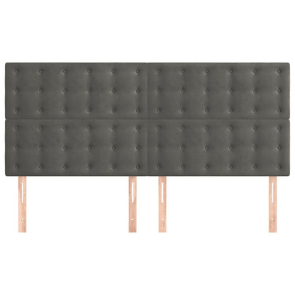 vidaXL Kopfteil Dunkelgrau 200 x 5 x 118/128 cm Samt