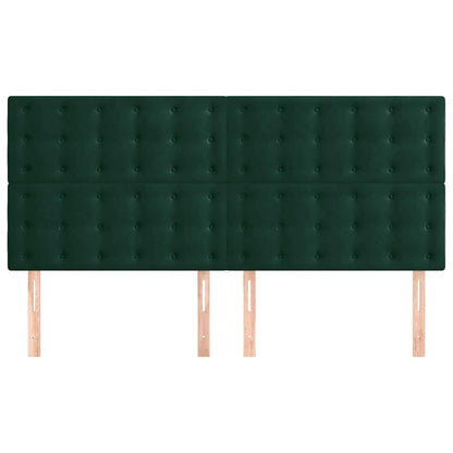 vidaXL Kopfteil Dunkelgrün 200 x 5 x 118/128 cm Samt