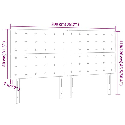 vidaXL Kopfteil Dunkelgrün 200 x 5 x 118/128 cm Samt