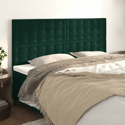 vidaXL Kopfteil Dunkelgrün 200 x 5 x 118/128 cm Samt