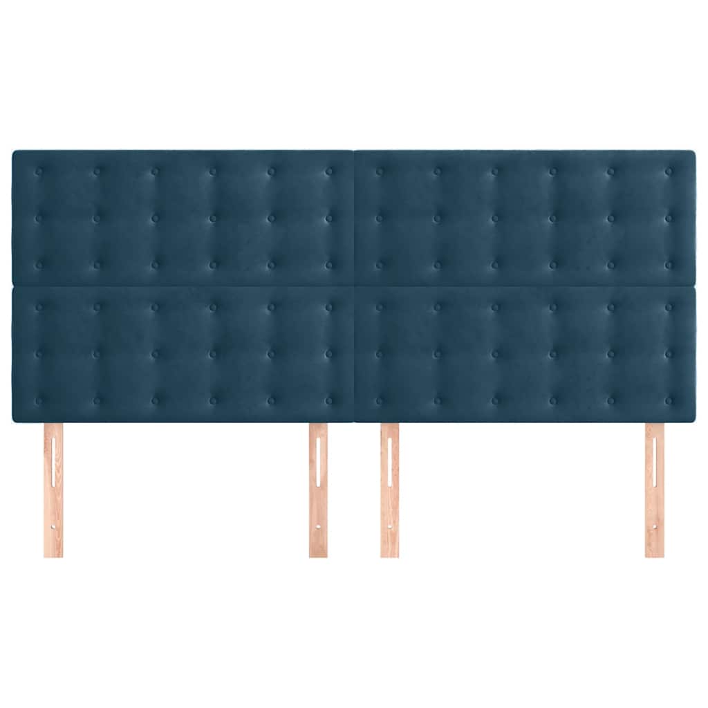 vidaXL Kopfteil Dunkelblau 200 x 5 x 118/128 cm Samt