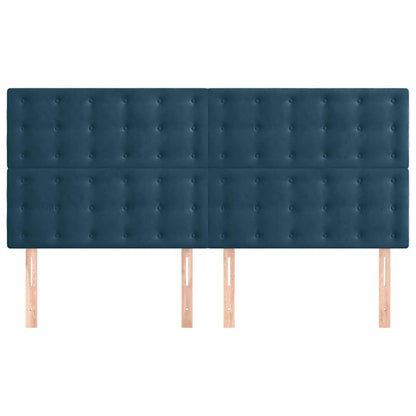 vidaXL Kopfteil Dunkelblau 200 x 5 x 118/128 cm Samt