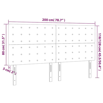 vidaXL Kopfteil Dunkelblau 200 x 5 x 118/128 cm Samt
