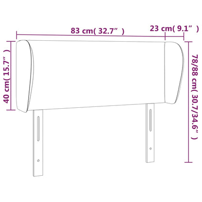 vidaXL Kopfteil mit Ohren Dunkelgrau 83x23x78/88 cm Stoff