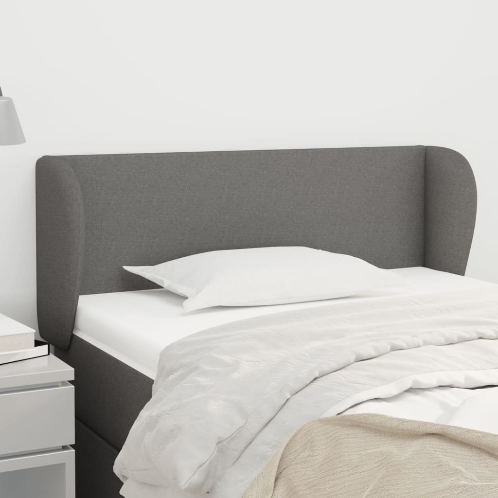 vidaXL Kopfteil mit Ohren Dunkelgrau 93x23x78/88 cm Stoff
