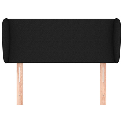 vidaXL Kopfteil mit Ohren Schwarz 93x23x78/88 cm Stoff