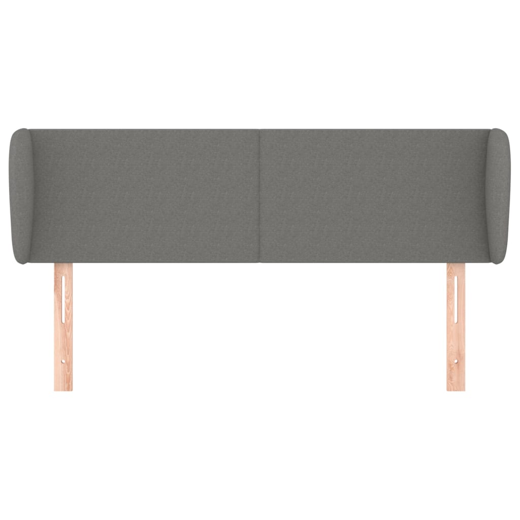 vidaXL Kopfteil mit Ohren Dunkelgrau 147x23x78/88 cm Stoff
