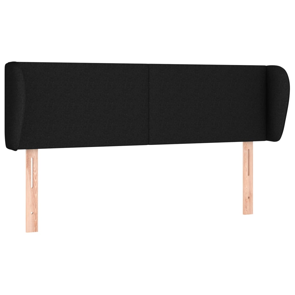 vidaXL Kopfteil mit Ohren Schwarz 147x23x78/88 cm Stoff