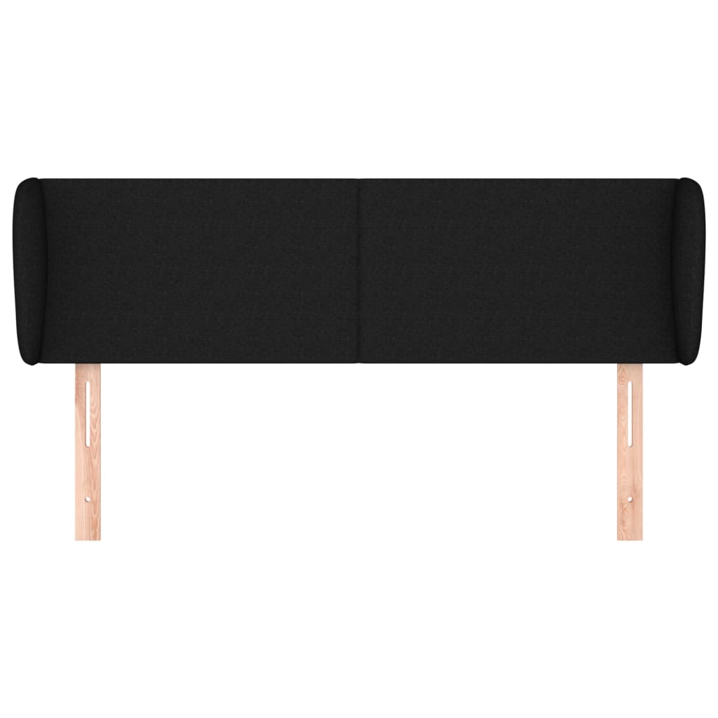 vidaXL Kopfteil mit Ohren Schwarz 147x23x78/88 cm Stoff