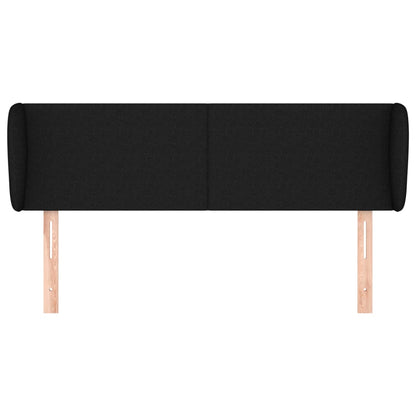 vidaXL Kopfteil mit Ohren Schwarz 147x23x78/88 cm Stoff