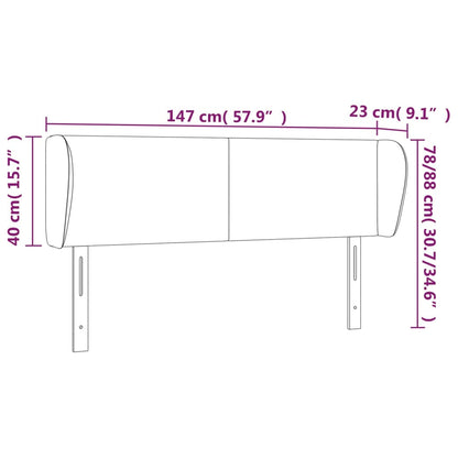 vidaXL Kopfteil mit Ohren Blau 147x23x78/88 cm Stoff