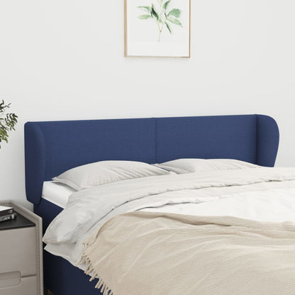 vidaXL Kopfteil mit Ohren Blau 147x23x78/88 cm Stoff