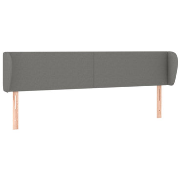 vidaXL Kopfteil mit Ohren Dunkelgrau 163x23x78/88 cm Stoff