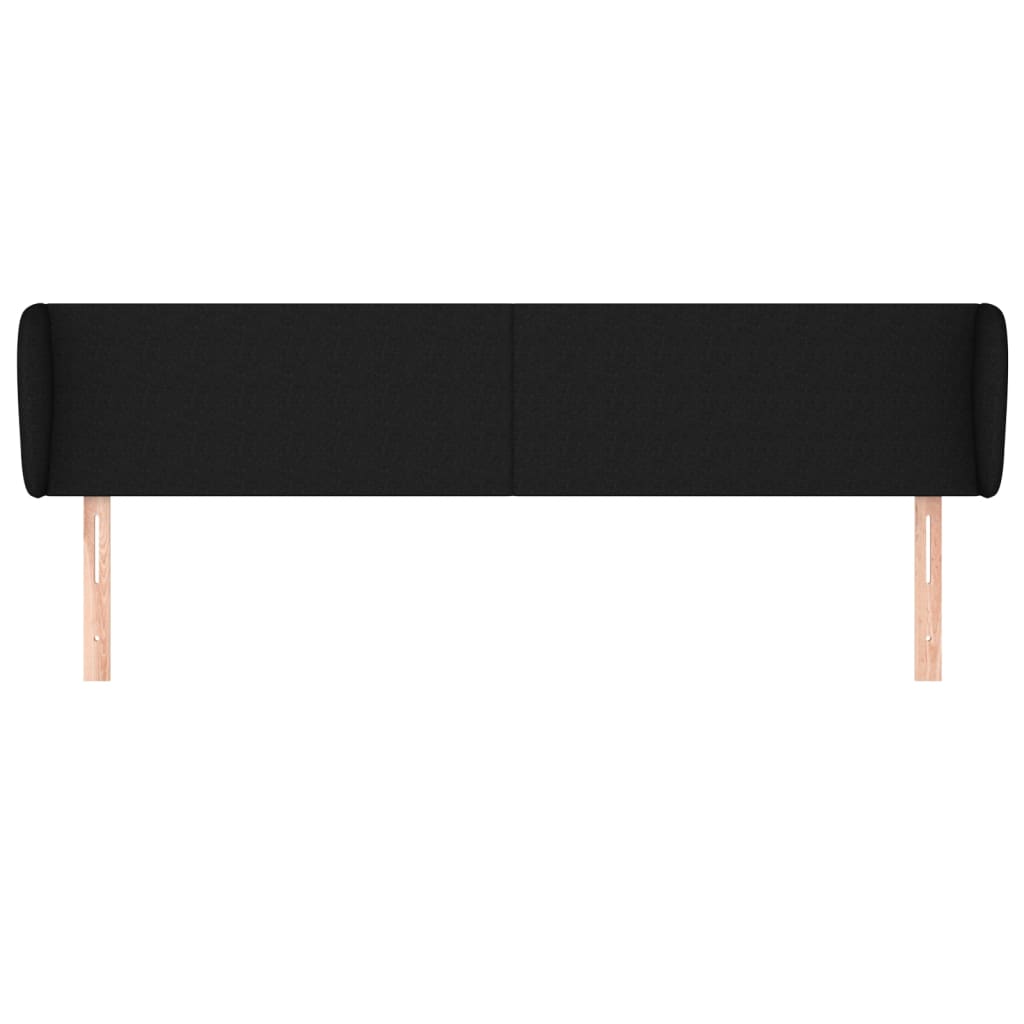 vidaXL Kopfteil mit Ohren Schwarz 163x23x78/88 cm Stoff